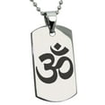 thumbnail image 1 of Tioneer Stainless Steel Sacred Sanskrit Om Engraved Dog Tag Pendant Necklace, 1 of 4