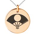 thumbnail image 1 of Tioneer Stainless Steel Satake Samurai Crest Engraved Small Medallion Circle Charm Pendant Necklace, 1 of 1