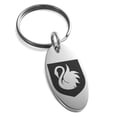 thumbnail image 1 of Tioneer Stainless Steel Swan Harmony Coat of Arms Shield Engraved Small Oval Charm Keychain Keyring, 1 of 1