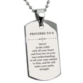 thumbnail image 1 of Tioneer Stainless Steel Trust Cubic Zirconia in The Lord Proverbs 3:5-6 Dog Tag Pendant Necklace, 1 of 3