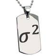 thumbnail image 1 of Tioneer Stainless Steel Variance Mathematical Engraved Dog Tag Pendant Necklace, 1 of 1