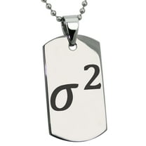 Tioneer Stainless Steel Variance Mathematical Engraved Dog Tag Pendant Necklace