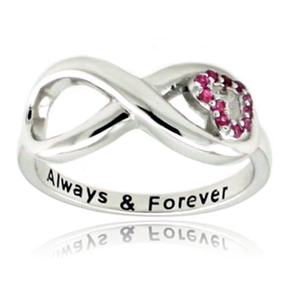 Tioneer Sterling Silver Always & Forever Classic Iconic Infinity Symbol & Heart Promise Ring