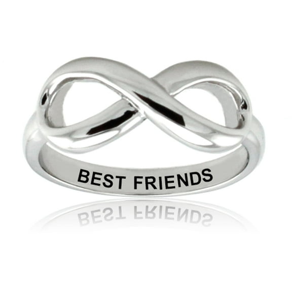 Tioneer Sterling Silver Best Friends Classic Iconic Infinity Symbol Promise Ring