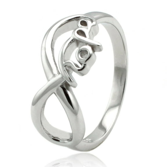 Tioneer Sterling Silver Classic Iconic Infinity Symbol Hope Promise Ring