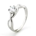 thumbnail image 1 of Tioneer Sterling Silver Cubic Zirconia Adult Crown Infinity Solitaire Promise Female Engagement Ring, 1 of 3