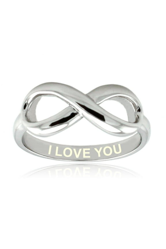 Sterling Silver I Love You Engraved Infinity Ring
