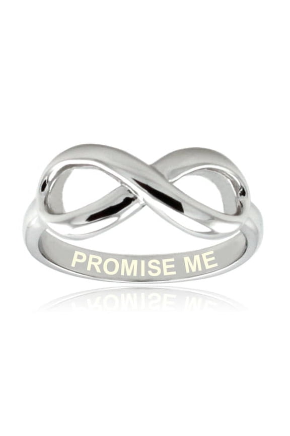 Sterling Silver Promise Me Engraved Infinity Ring
