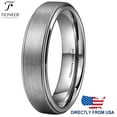 thumbnail image 1 of Tioneer Tungsten Carbide6mmPipe Cut Brushed Center Polished Bevel Edges Wedding Band Ring, 1 of 1