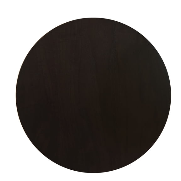 Tior Accent Table, 20 Inch Round Wood Brown Top, Gray Metal Base