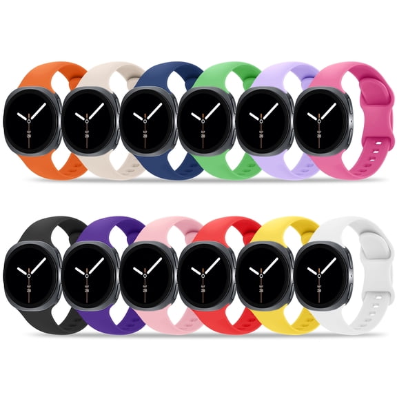 Tiorecime 12 Pack Bands Compatible with Samsung Galaxy Watch 8 40mm 44mm/Galaxy Watch 8 Classic 46mm Band for Women Men, No Gap Soft Silicone Sport Breathable Replacement Strap