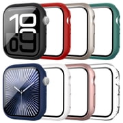Tiorecime 8 Pack Case for Apple Watch Series 11/10 46mm with Tempered Glass Screen Protector, Shockproof Hard PC Bumper, Scratch Resistant Protective Cover Compatible with iWatch S11/S10 46mm