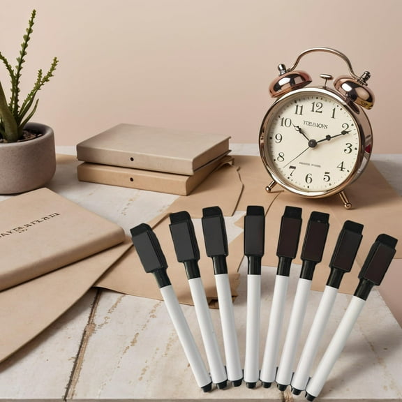 Tip Black Markers with Cap And Eraser Perfect for Boards And Whiteboards Pack of 8PlasticGuczhu