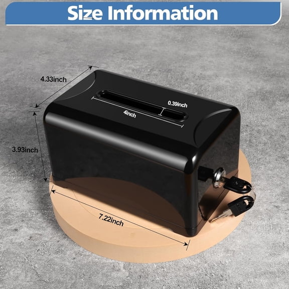 Tip / Donation / Suggestion / Business Card Collection Box with Lock (Black)$$Office
