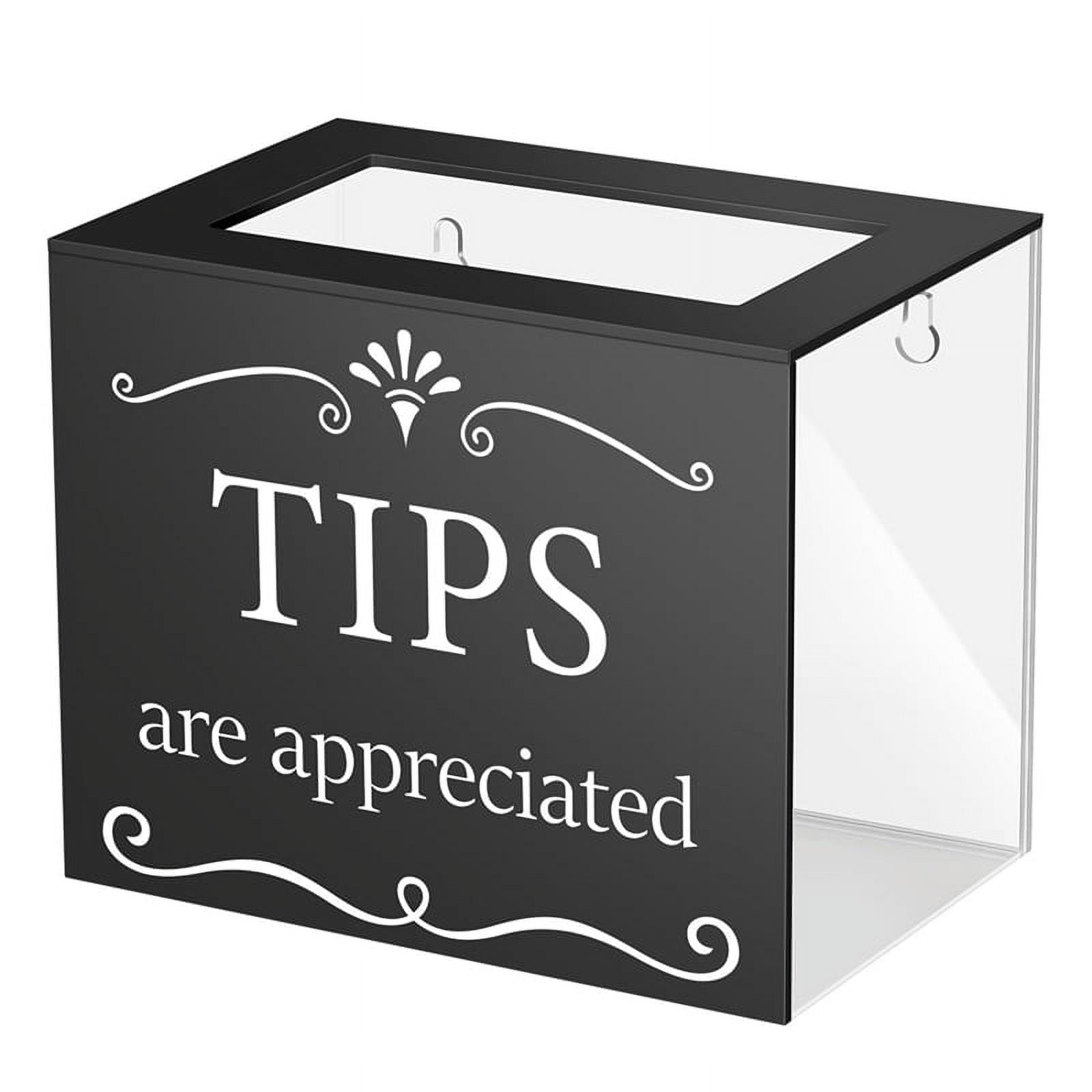 Tip Jars for Money Acrylic Cash Box Donation Bucket 6x4x5 Inch Storage Container Suggestion Raffle