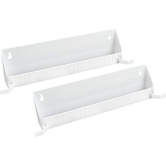Tip-Out Accessory Organizer Tray for Kitchen / Bathroom Drawers with Heavy Duty Tab Stops, 14 Inch, White, 2-Pack, 6562-14-11-52