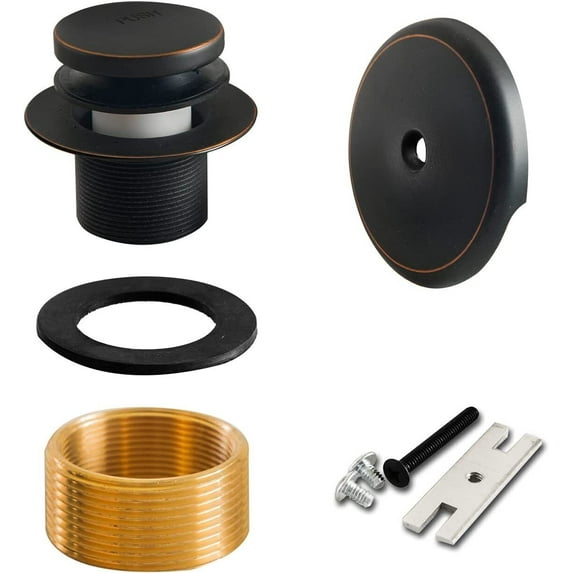 Tip-Toe Bathtub Drain Assembly Stopper Kit in Oil Rubbed Bronze Color Fit for 1-1/2" 1-5/8" Strainer