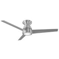 thumbnail image 1 of Tip Top 44" Brushed Aluminum Integrated LED Smart Flush Mount Ceiling Fan with Remote Control, 1 of 4