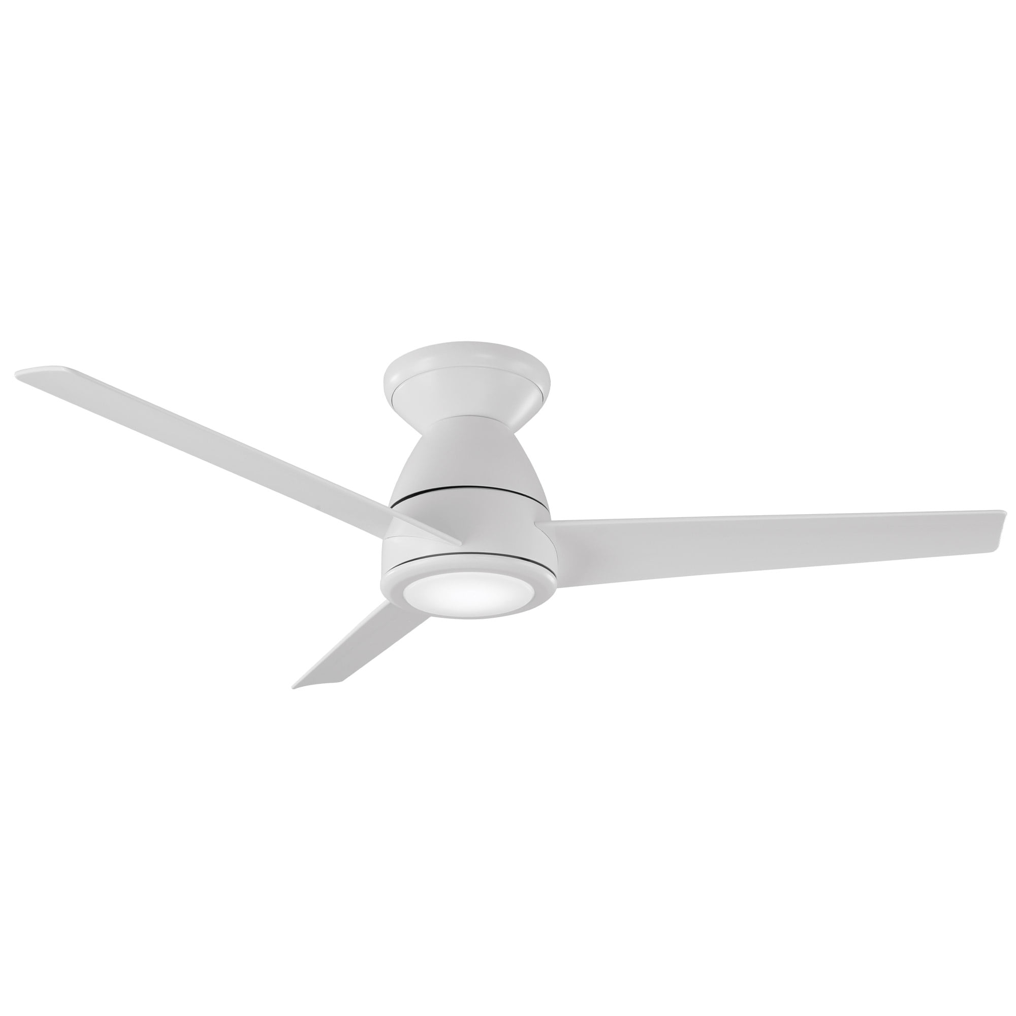 Tip Top 44" Matte White Integrated LED Smart Flush Mount Ceiling Fan with Remote Control