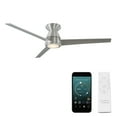 thumbnail image 1 of Tip Top 52" Brushed Aluminum Dimmable LED Smart Flush Mount Ceiling Fan with Remote Control, 1 of 6