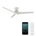 thumbnail image 1 of Tip Top 52" Matte White Dimmable LED Smart Flush Mount Ceiling Fan with Remote Control, 1 of 7