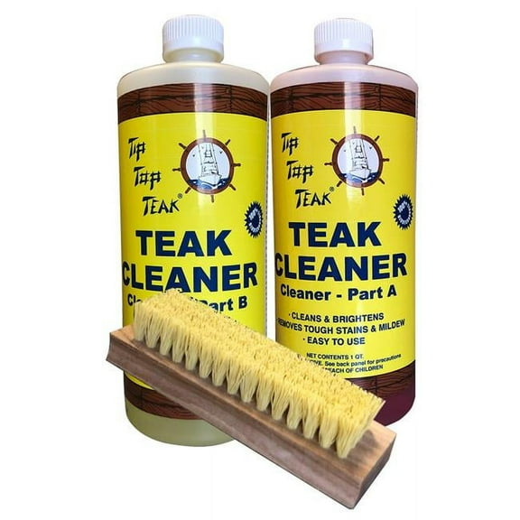 Tip Top Teak Cleaner Kit Part A Part B with Brush - TK860