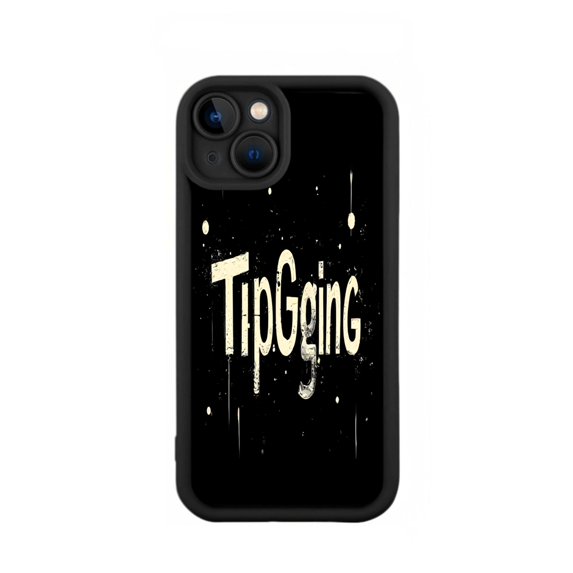 TipGäng Distressed Artistic Black Phone Case for iPhone 15 - Lightweight Yellowing Resistant with Camera Lens Cutouts and Unique Design