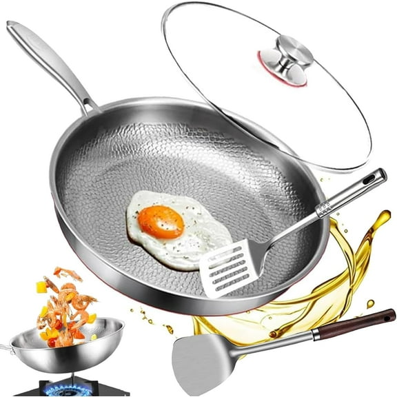 Tipanexi Titanium Pan Pro with Lid, 2026 New Titaniums Frying Pans for Cooking Non Stick