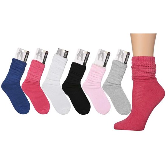 Tipi Toe 2379096 Women Tipi Toe Crew Slouch Socks - Assorted - Size 9-11 - Pack of 60
