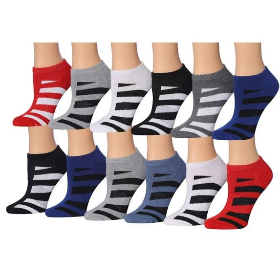 Tipi Toe Athletic No-Show Socks 12-Pack - Comfort Cushioned Low Cut Sports Socks for Boys