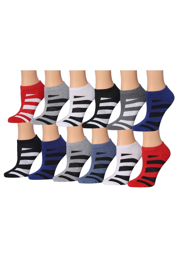 Athletic No-Show Socks 12-Pack - Comfort Cushioned Low Cut Sports Socks for Boys