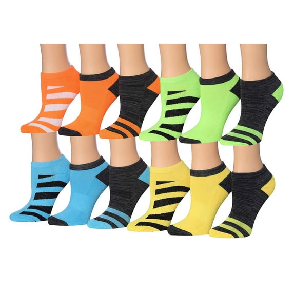 Tipi Toe Athletic No-Show Socks 12-Pack - Comfort Cushioned Low Cut Sports Socks for Boys