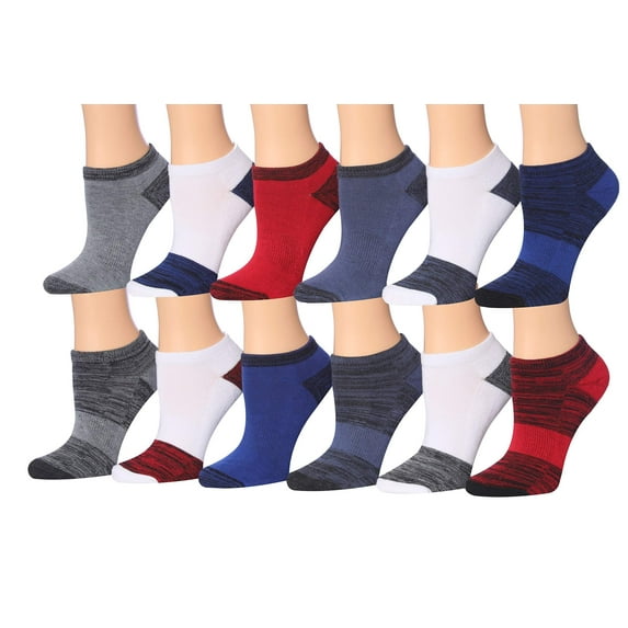 Tipi Toe Athletic No-Show Socks 12-Pack - Comfort Cushioned Low Cut Sports Socks for Boys