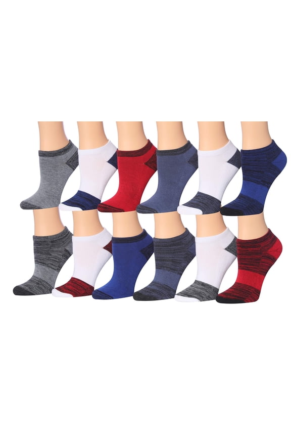 Athletic No-Show Socks 12-Pack - Comfort Cushioned Low Cut Sports Socks for Boys