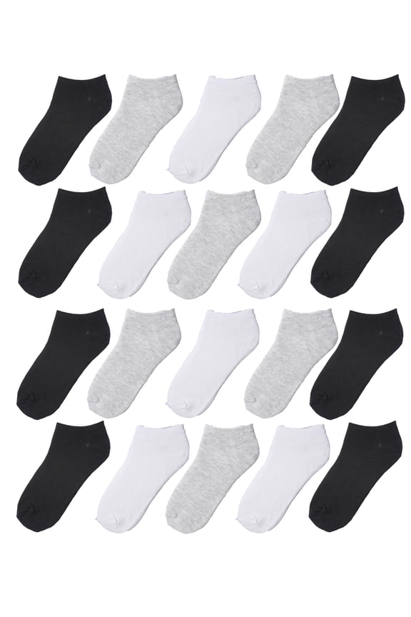 Kids' 20-Pack Classic Low Cut Socks, Mixed Colors