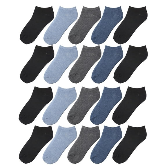 Tipi Toe Boys No Show Socks 20 Pack Lightweight Novelty Colorful Patterned