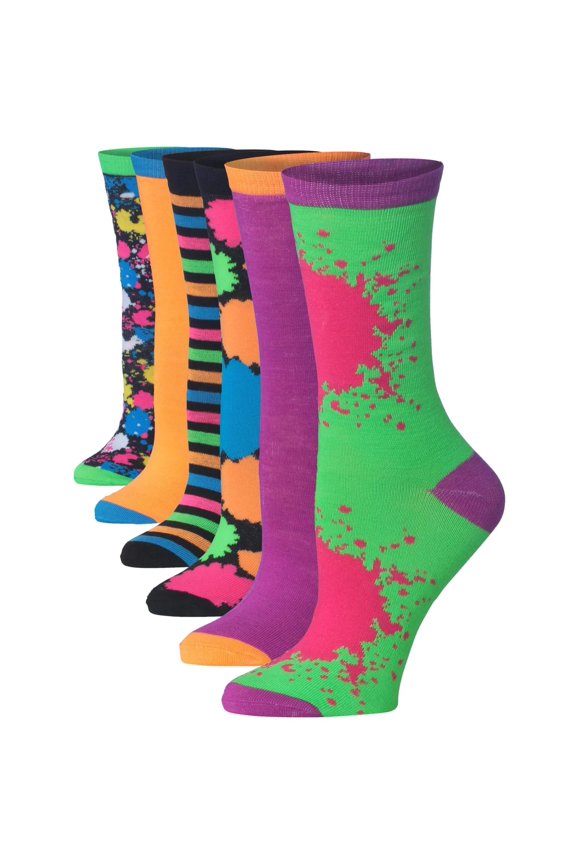 Everyday Fashion Crew Socks for Women – 6-Pack with Spandex Comfort