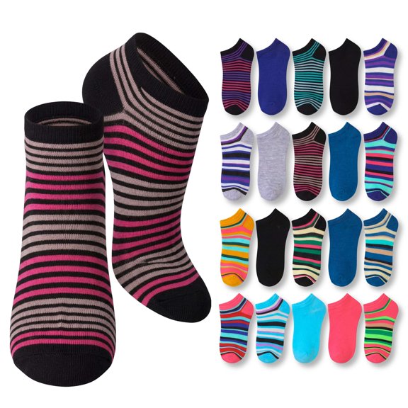Tipi Toe Fun & Fashionable Women's Low-Cut Socks - Mega Pack (20 Pairs)