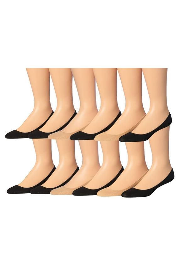 No Show Socks For Women 12 Pairs Casual Low Cut Socks Anti-slid Athletic Cotton Socks with Non Slip Grip PED98-12