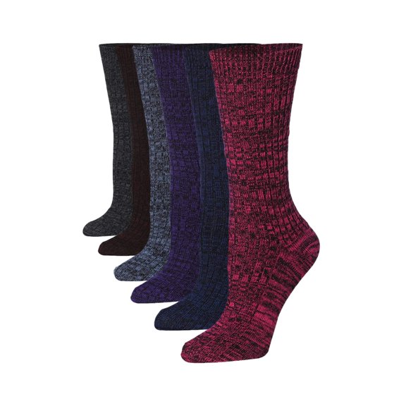 Tipi Toe Premium Crew Socks 6-Pack - Cozy Winter Boot Socks for Women in Classic Colors