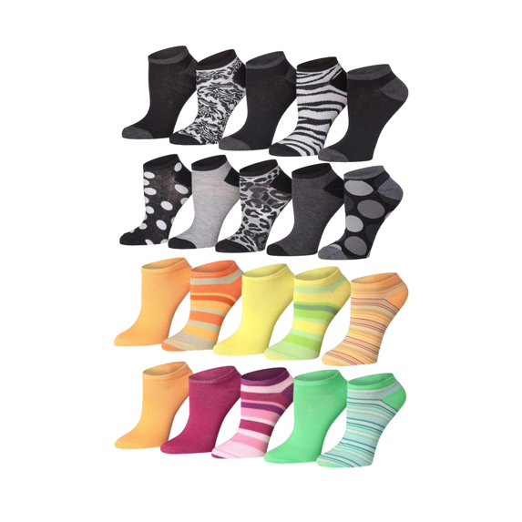 Tipi Toe TIPITOE Women's & Girl's Everyday Comfort Ankle Socks - Classic Fit Mega Pack (20 Pairs)