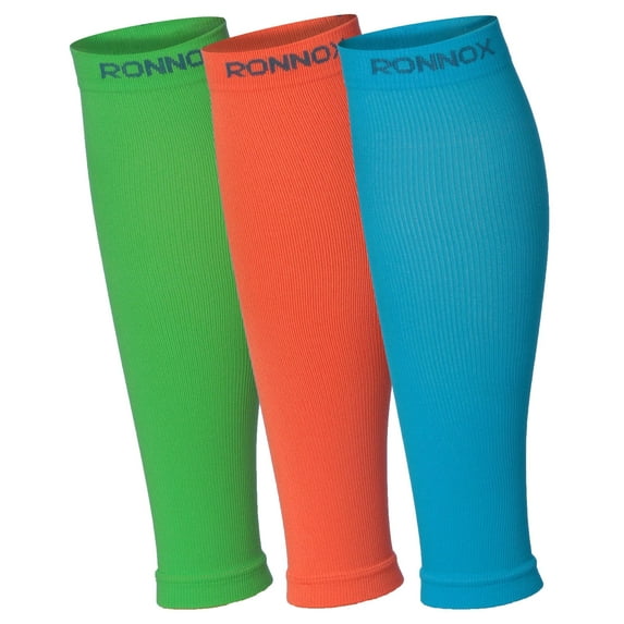 Tipi Toe Unisex 3 Pairs Premium Compression Calf Sleeves - Performance Support for Running, Exercise & Recovery