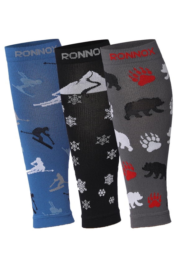 Unisex 3 Pairs Premium Compression Leg Sleeves - Professional Grade Support for Enhanced Performance