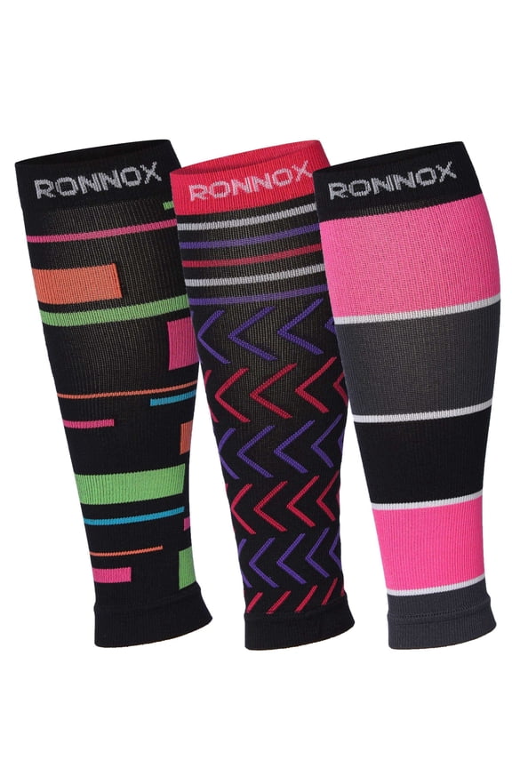 Unisex 3 Pairs Premium Compression Leg Sleeves - Professional Grade Support for Enhanced Performance