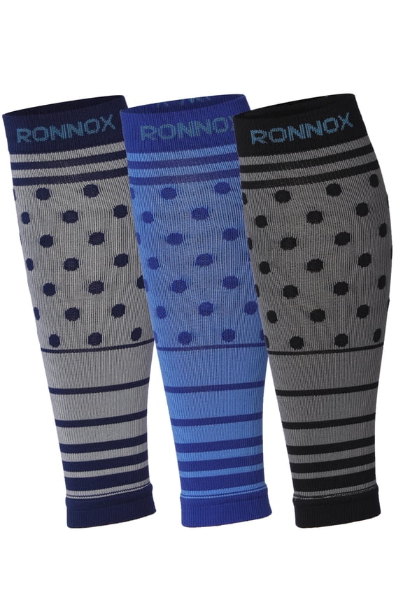 Unisex 3 Pairs Premium Compression Leg Sleeves - Professional Grade Support for Enhanced Performance