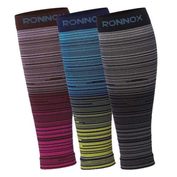 Tipi Toe Unisex 3 Pairs Professional Muscle Support Calf Sleeves - Performance Support for Running, Exercise & Recovery