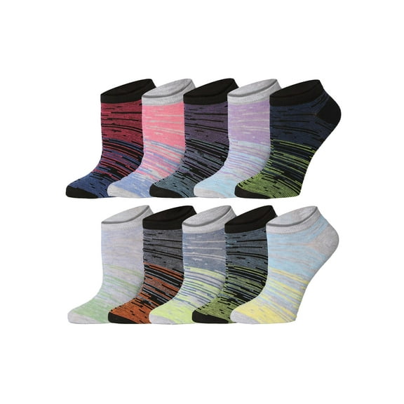 Tipi Toe Fun & Fashionable Women's Low-Cut Socks - Mega Pack (10 Pairs)