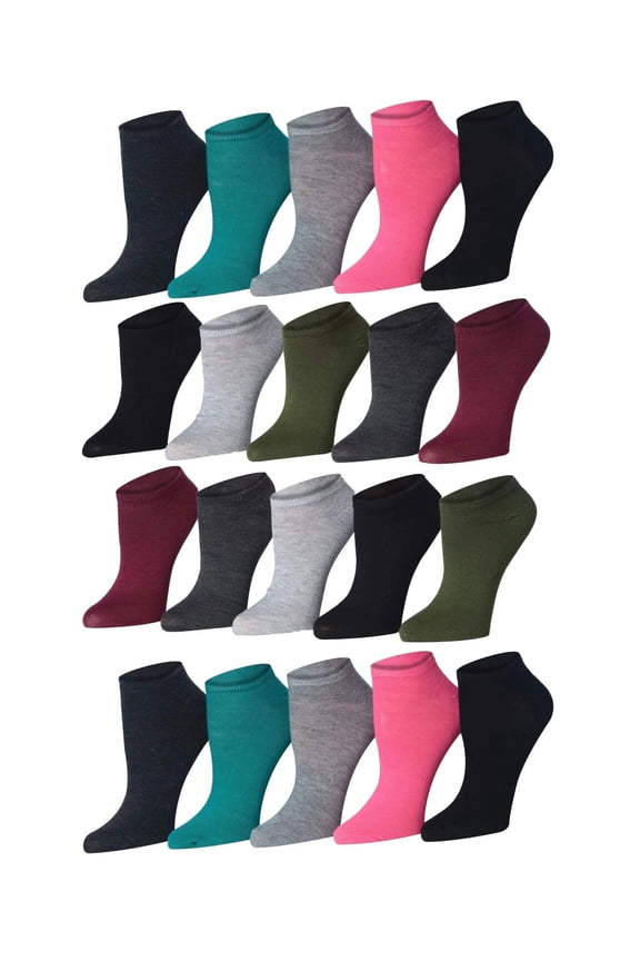 Women’s Low-Cut Sock Collection – Fun, Colorful, 20-Pack Multi-Set