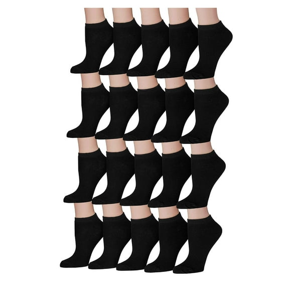 Tipi Toe Women’s Low-Cut Socks – 20 Pair Mega Value Pack, Fun & Stylish Designs