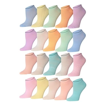 Tipi Toe Women's 20 Pairs Funny Novelty Colorful Patterned Ankle Socks